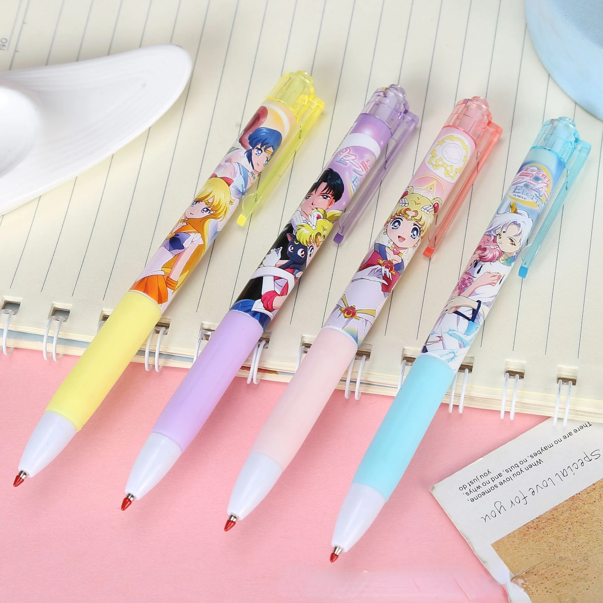 Sailor Moon Black Press Gel Pen Writing Student Bullet Ballpoint Pens Cute Cartoon Stationery Pens Study Office Supplies Gift