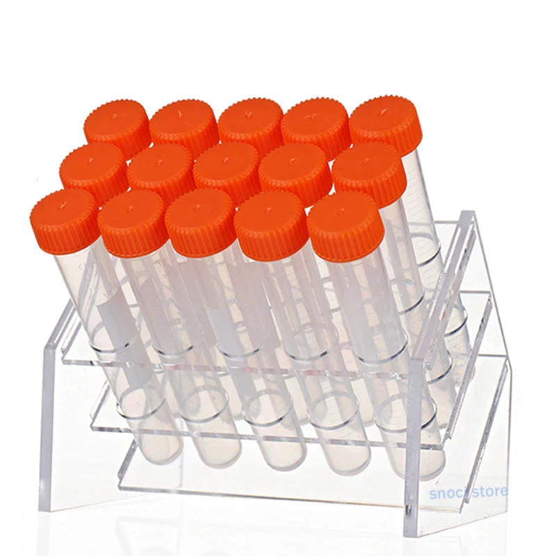 Test Tube Rack Centrifuge Tube Holder Plexiglass Rack Oblique Precipitation Tube Stand for 10ml/15ml/50ml Tubes,Dia 18mm/30mm view 4
