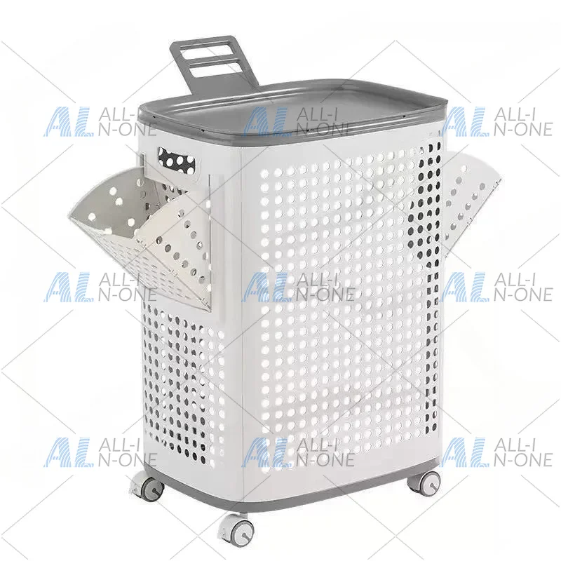 Laundry Basket Bathroom Storage Large Capacity Laundry on Wheels Household Basket Clothes