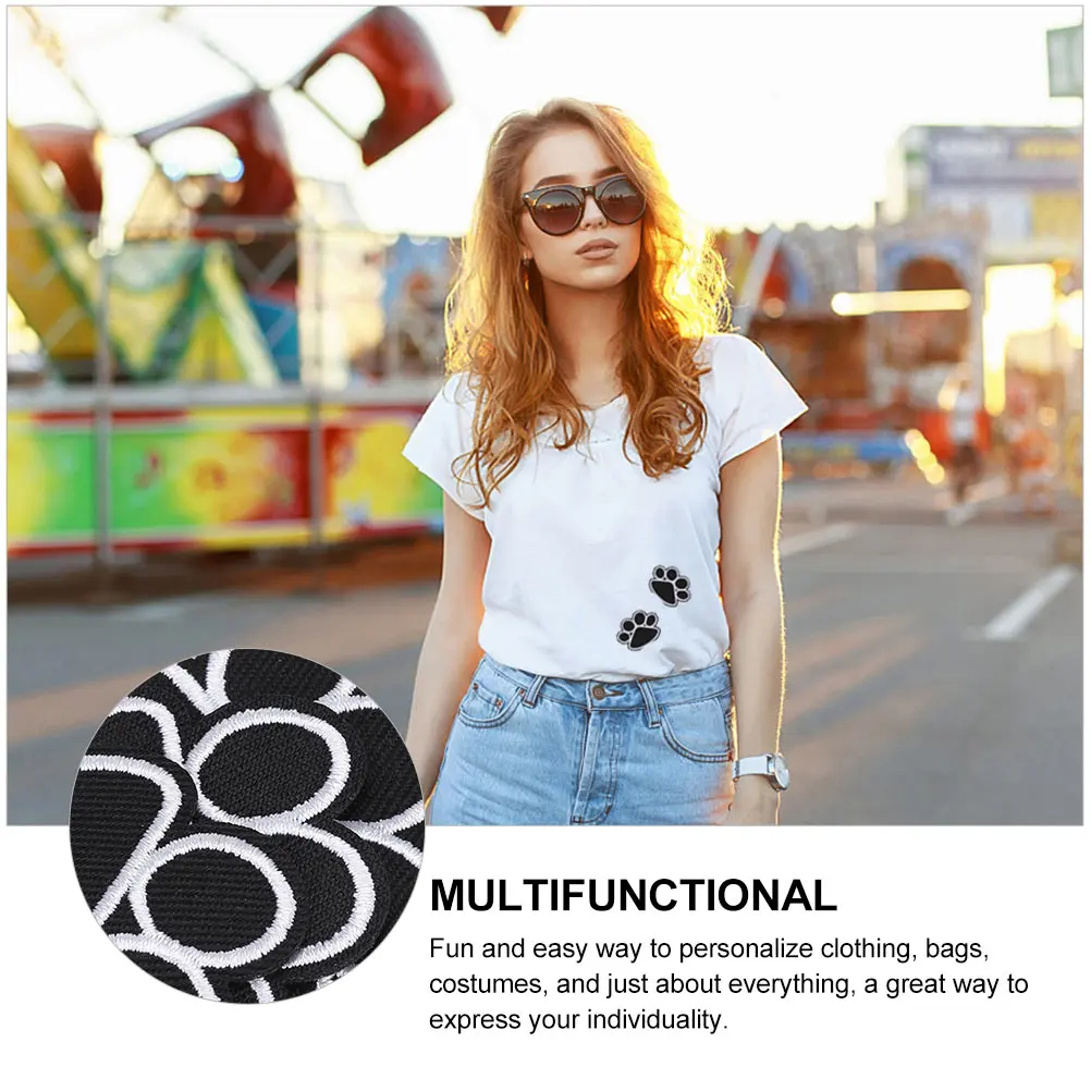 

10Pcs Embroidered Patches Appliques for Sewing Crafts Fun to Express Individuality on Clothes Dog Paw Patch