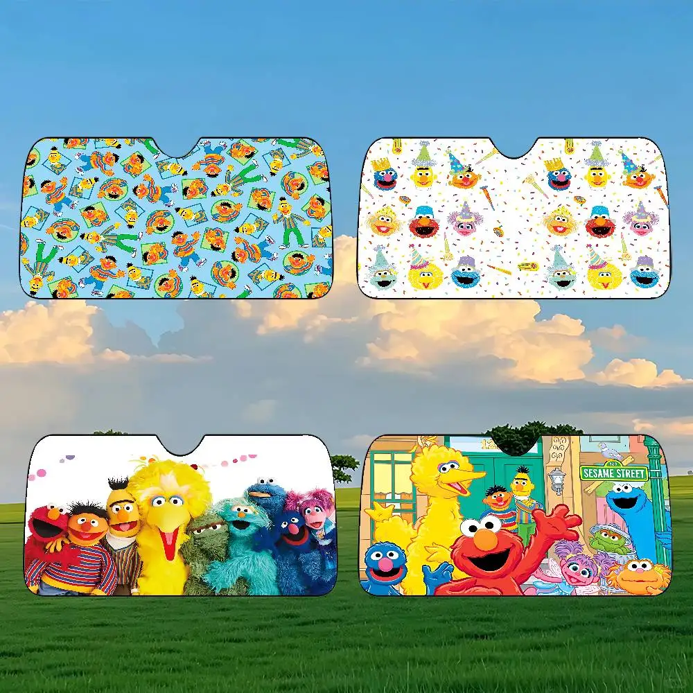 S-Sesames Streets Car SunShade Car Sunshade Covers Cover Universal Windscreen Folding Visor