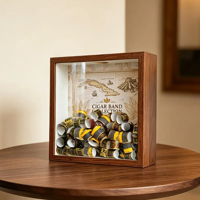 Wooden Frame Square Collection Shadow Box Transparent Cover Collectible Memorabilia Display Frame Wall‑Mount Tabletop Frames