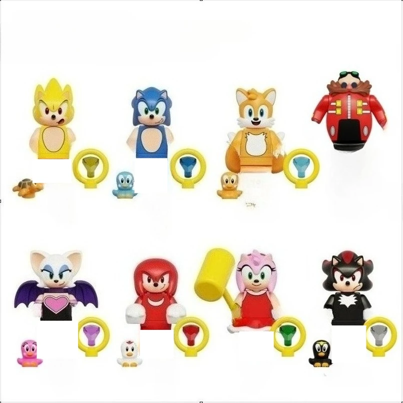 Sonic Boy, le célèbre personnage de dessin animé, jouets de construction pour enfants, jeux d'eguette pour garçons et filles, cadeaux