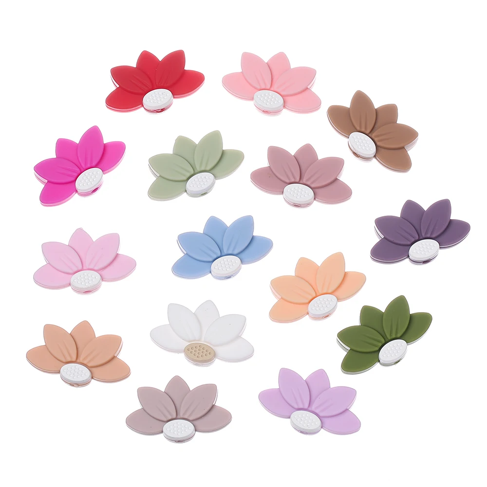 10Pcs New Silicone Beads Colored Petal Style Spacer Beads For Jewelry Making Diy Handmade Pen Teether Toy Bracelet Accessories