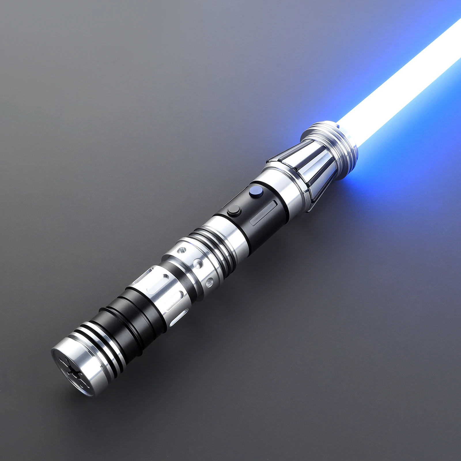 

DamienSaber Heavy Dueling Lightsaber Sensitive Smooth Swing Xenopixel Light Sabers Metal Hilt Motion Control with 34 Sound Fonts