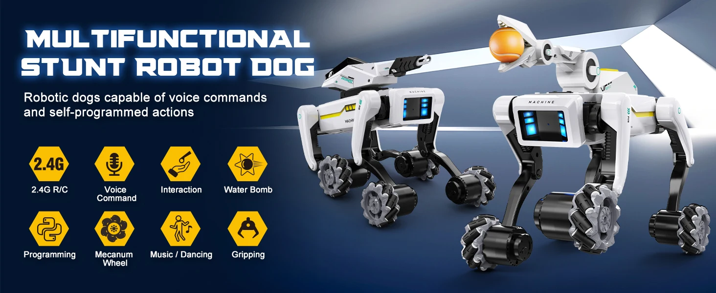 Intelligent AI RC Robot Dog Voice Dialogue APP Remote Control Programming Singing Dancing Machine Dog Kids Toys