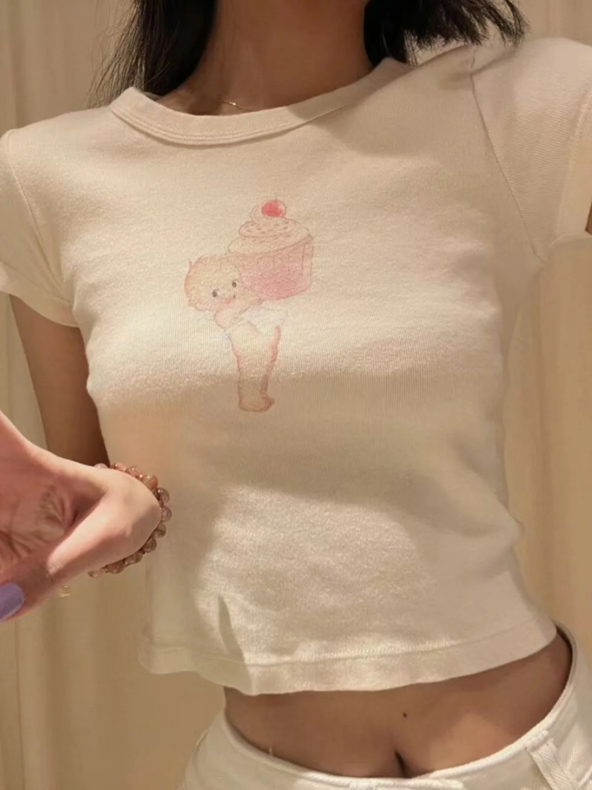 plus Size Women's Cotton T-irt Sweet And Spicy ort Sve round Ne Commute Sle Summer Design Sensation Casual Top