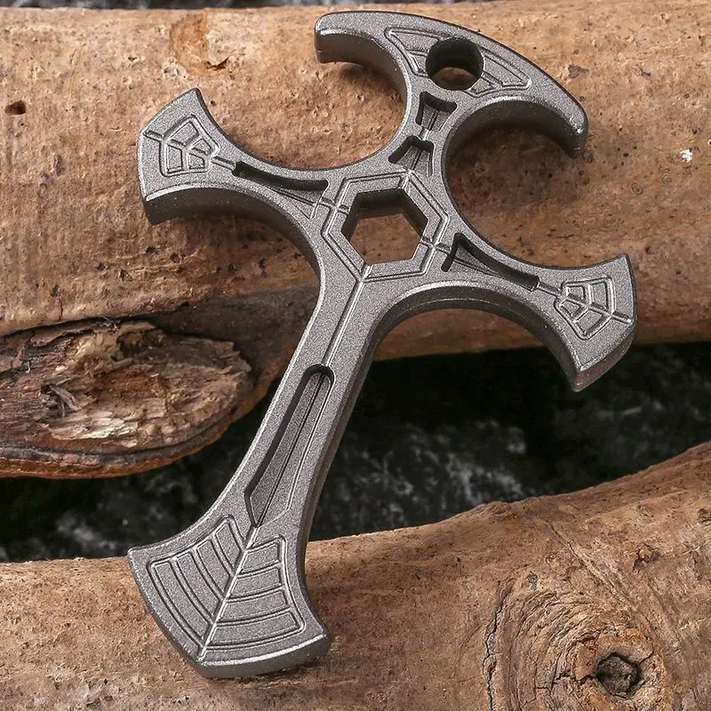 

Открытый портативный EDC Многофункциональное ожерелье с крестом Многофункциональный брелок с открывалкой для бутылок Инструмент