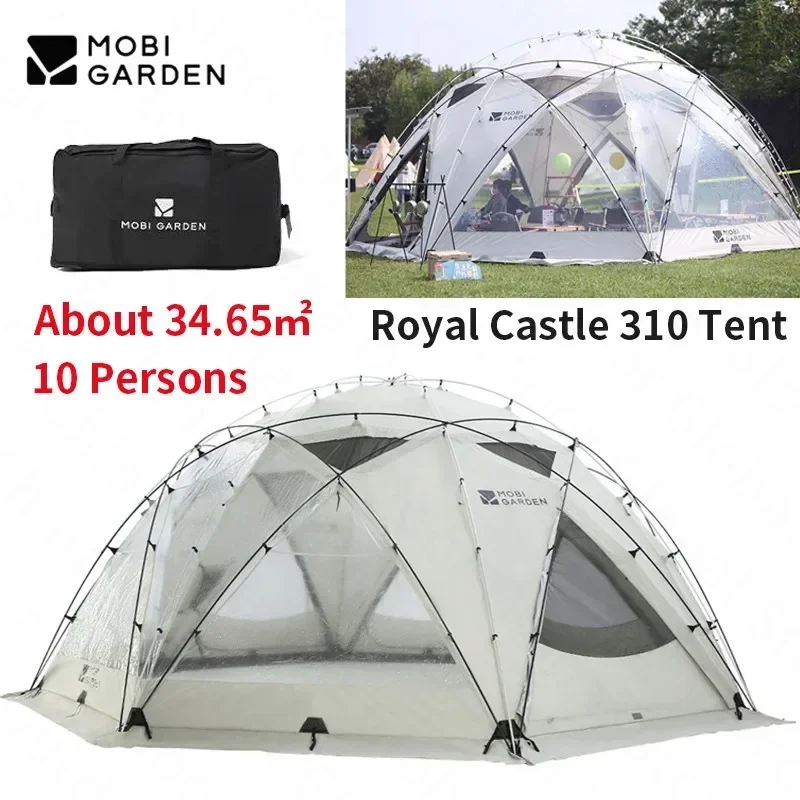 

MOBI GARDEN Royal Castle 310 Luxury Camping Tent 34.65㎡Large Space Dome Tent Breathable Family Outdoor Park Picnic Tent PU300MM