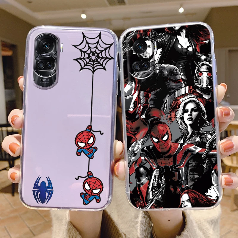 For Honor 90 Lite Phone Cover Marvel Cartoon Spiderman Case Silicone Soft Transparent Bumper For Honor 90Lite Fundas Coque Shell