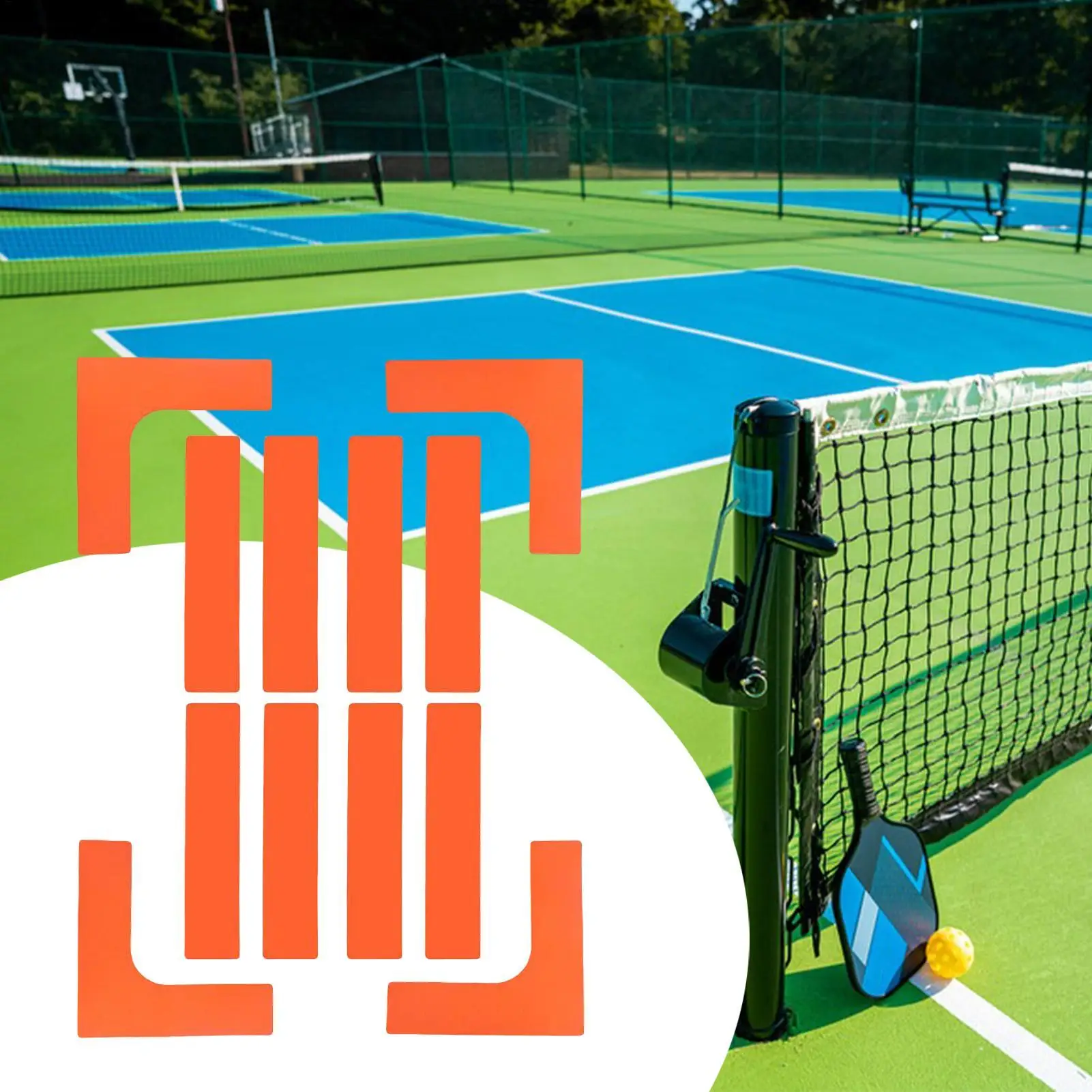 

Комплект маркеров для линии суда Комплект для маркировки линий суда Маркеры для метания Противоскользящие ветрозащитные аксессуары для тенниса и спорта