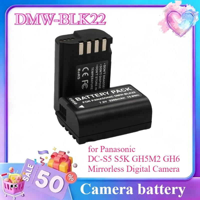 

DMW-BLK22 Li-ion Battery for Panasonic DC-S5 S5K GH5M2 GH6 Mirrorless Digital Camera