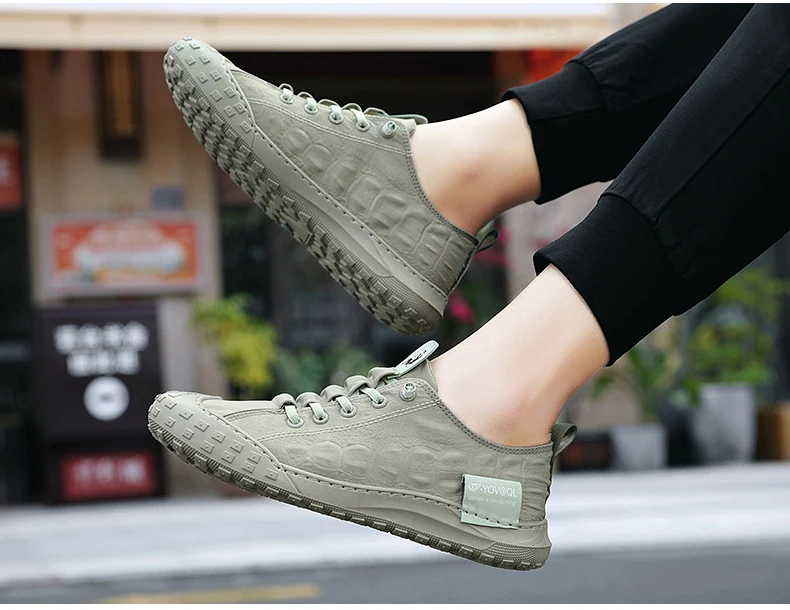 Men Shoes Canvas Casual Summer Fashion Breathable Fabric Crocodile Print Lightweight Sneakers Man Cool Loafers