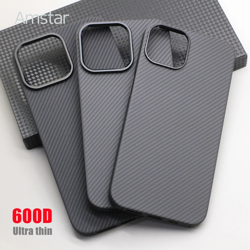 

Amstar 600D Ultra-thin Carbon Fiber Phone Case for iPhone 13 Pro Max Premium Business Aramid Fiber Cover for iPhone 13 Mini Case