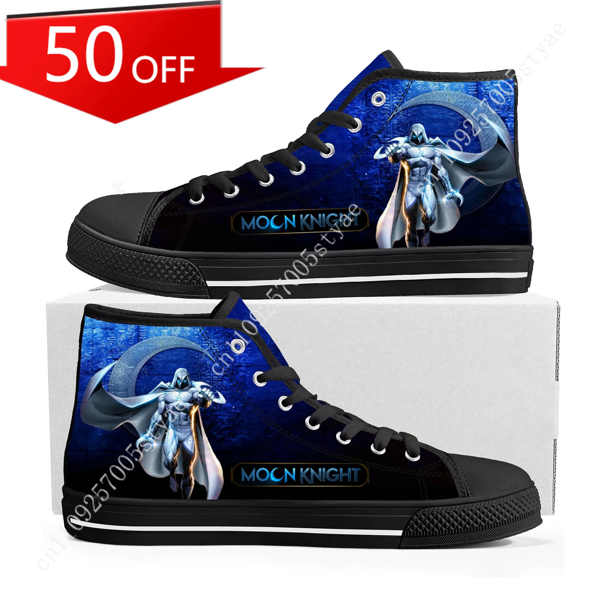 Marvel Moon Knight High Top High Quality Sneakers Mens Womens Canvas Sneaker Ghana Fashion Casual Shoes Custom Shoes