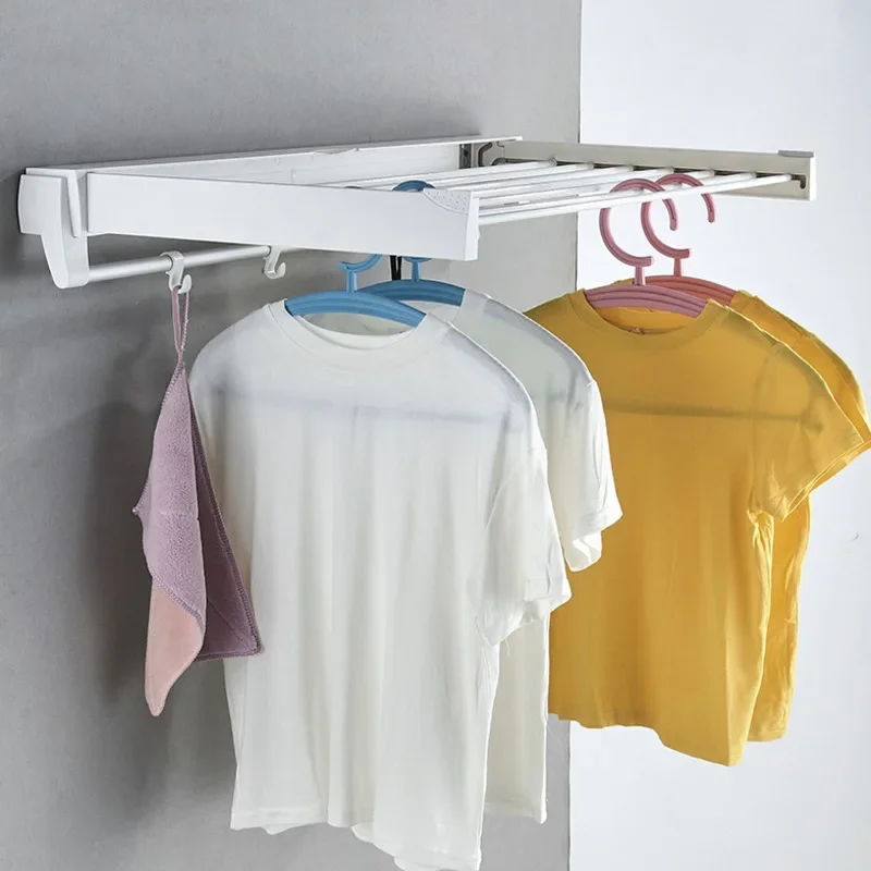 Balcony Invisible Hangers For Clothes Folded Retractable Clothes Drying Rack Home Balcony Indoor Shoes Pants Hanger Organizer