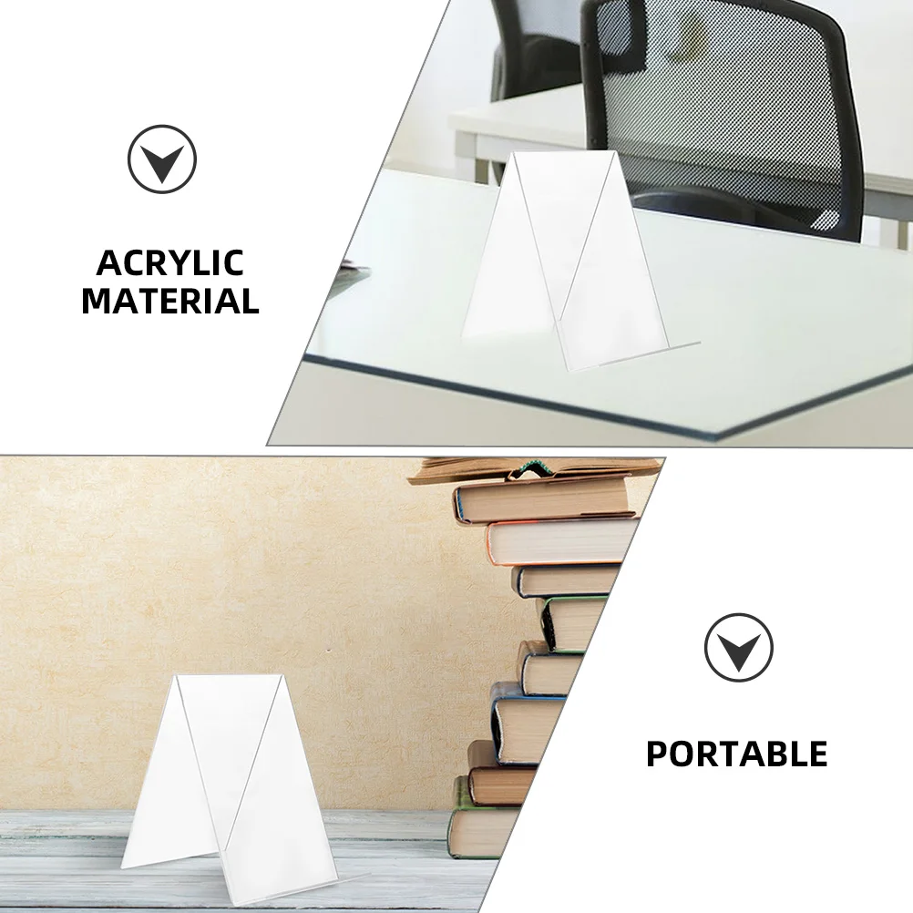 12Pcs Clear Acrylic Bookend Display Stand 150X100X100Mm Shelf Rack Desktop ganizer File Folder Study Bedroom Library Transparent