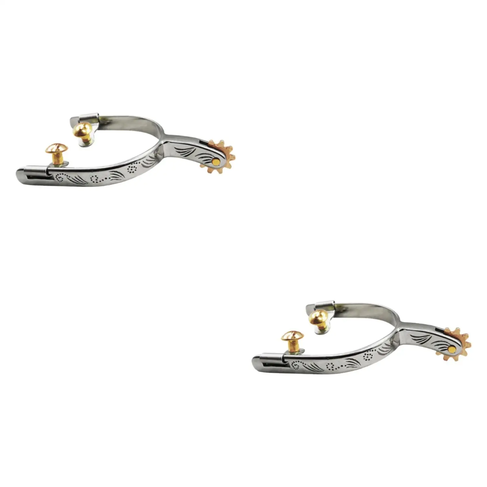 2x Western Horse Spur Boots Spur with Rotating Gear for Boots