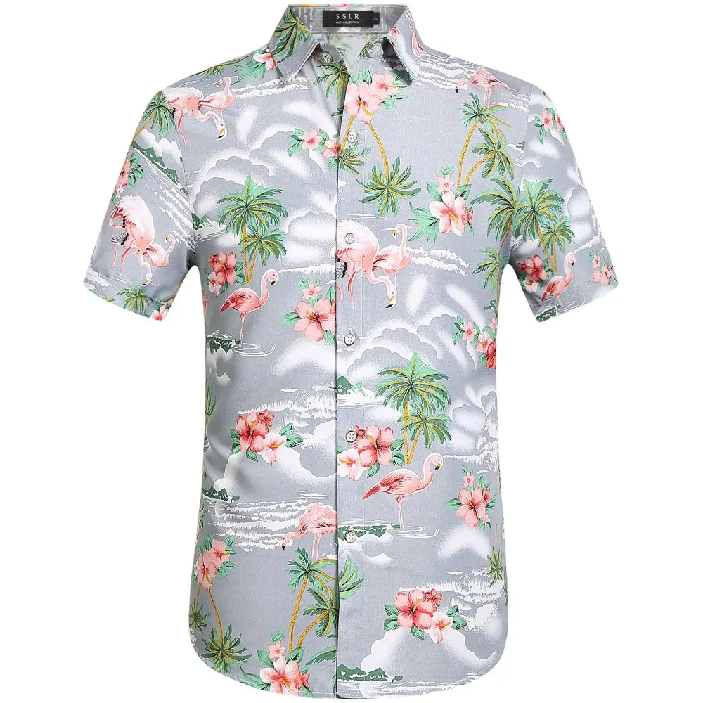

Hawaii Shirt Vintage Tropic Plant Floral Men Shirts Summer Vacation Blouse Casual Shirts Short Sleeve Button Oversized Loose Top