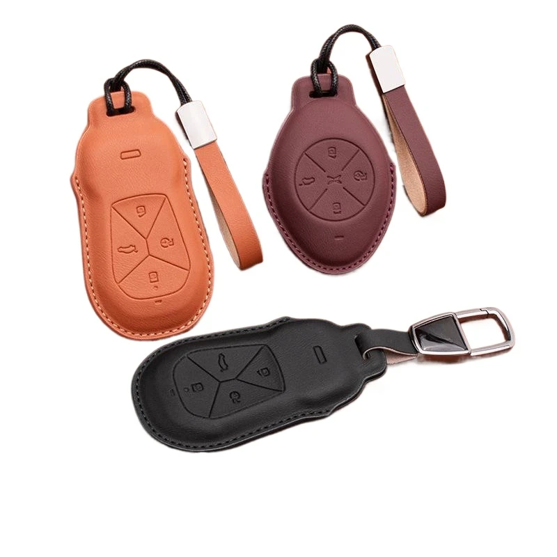 Leather key case bag For XPENG P7 P5 G6 G9 G3i High end exclusive all inclusive key chain shell