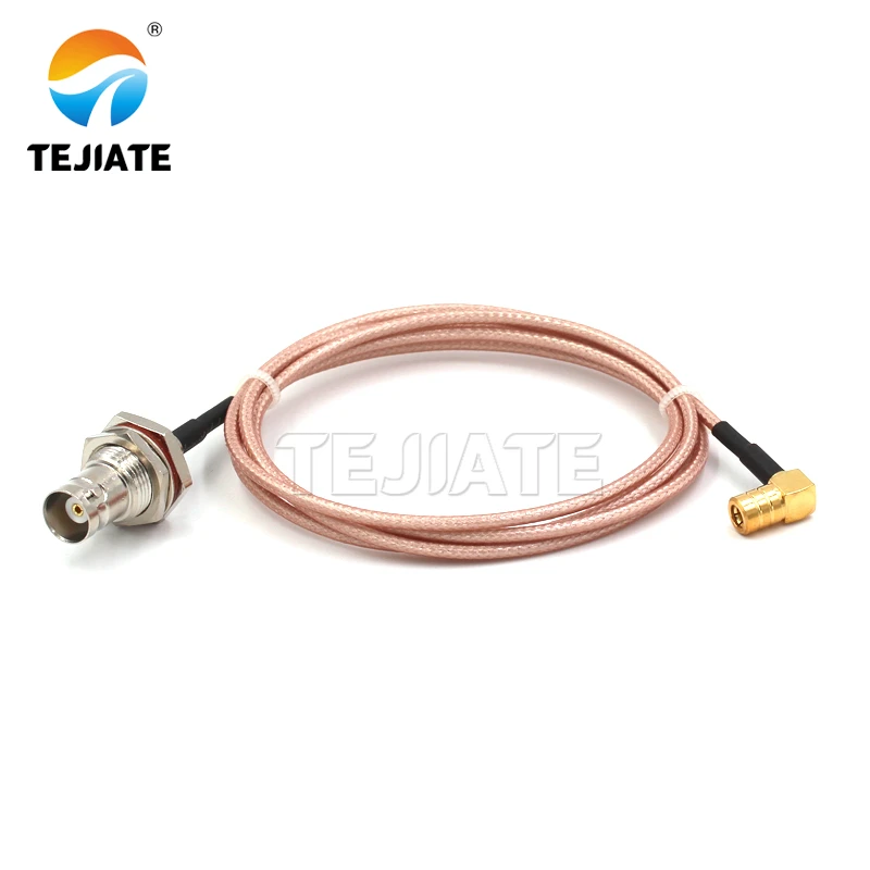 1PCS BNC female to SMB elbow adapter wire SMB-KW SMB-JW to BNC-KY connection wire RG316 RF coaxial line impedance 50 ohms