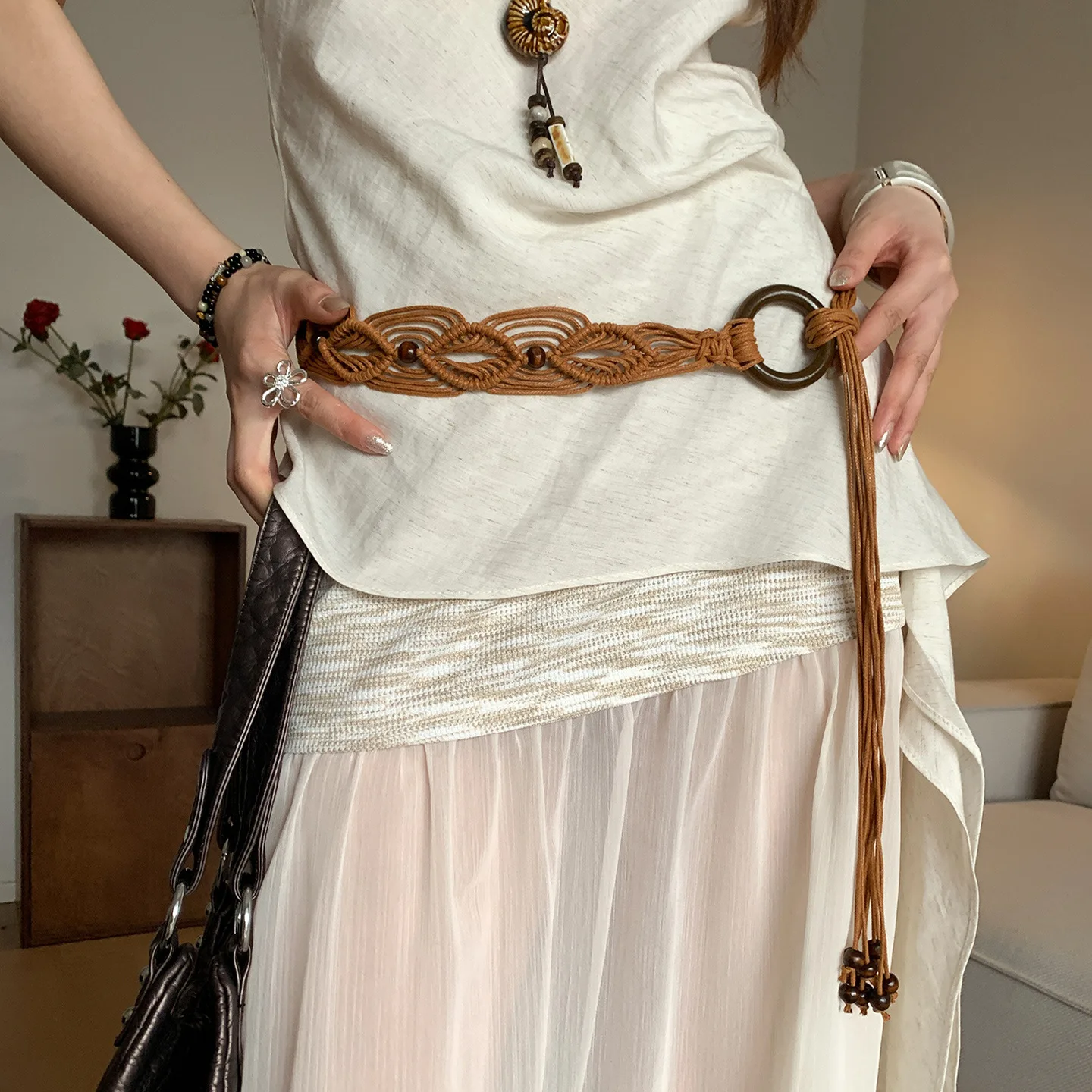 Новый тканый ремень ручной раб – обзор и цена Y2K Ethnic Fashion