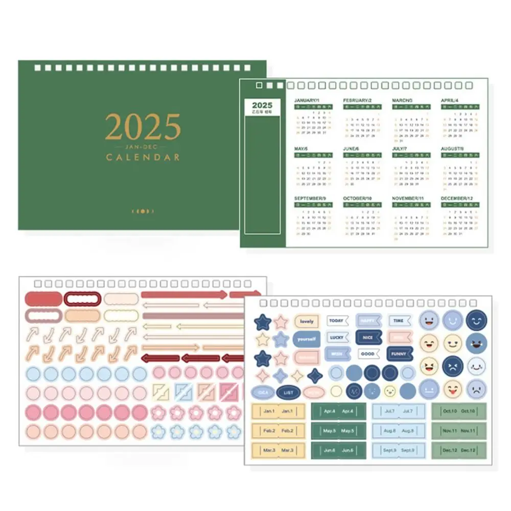 

Monthly Planner Creative 2024-2025 Calendar 2025 Thick Paper Desktop Calendar Memo Pad Portable Standing Flip Calendar Gifts