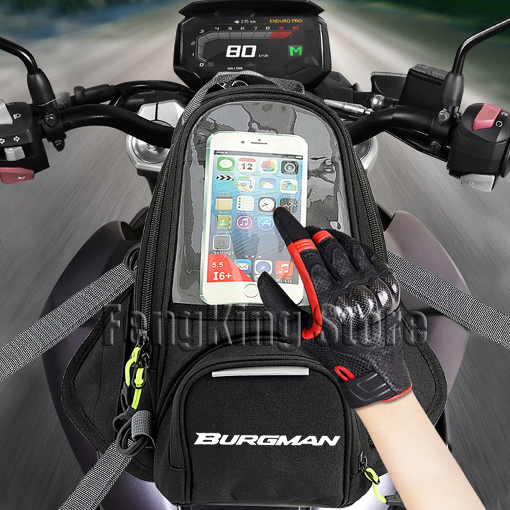 For Burgman 400 650 125 AN400 AN650 AN SKYWAVE 400 Motorcycle Fuel Tank Bag Touchable Navigation Magnet bag Motorbike Dust Bag