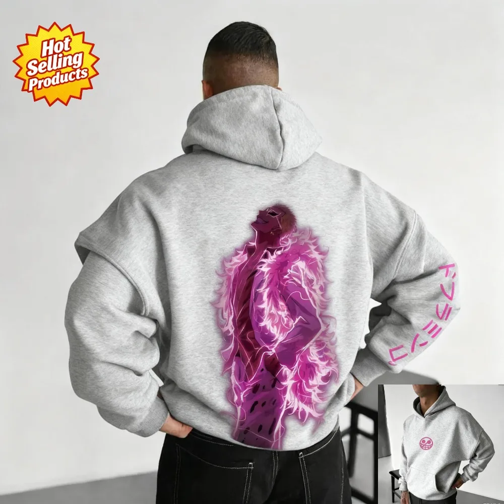 قطعة واحدة هوديي Donquixote Doflamingo جديد البلوز الرجال النساء Y2k المتضخم فضفاضة تناسب الراحة الشارع الشهير للجنسين الخريف الشتاء #5