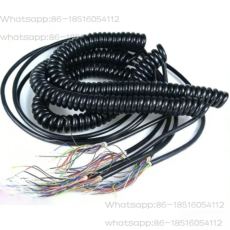7 12 15 16 17 19 21 26 Cores Coiled Spring Spiral Shield Cable 4m 6m CNC Handwheel Manual Pulse Generator MPG Industrial Cable