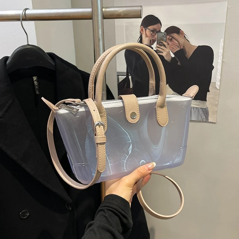 

Fashion Candy Semi-transparent Women's Shoulder Bags Summer Hot Sale Advanced Sense Versatile Large Capacity Crossbody Bag
