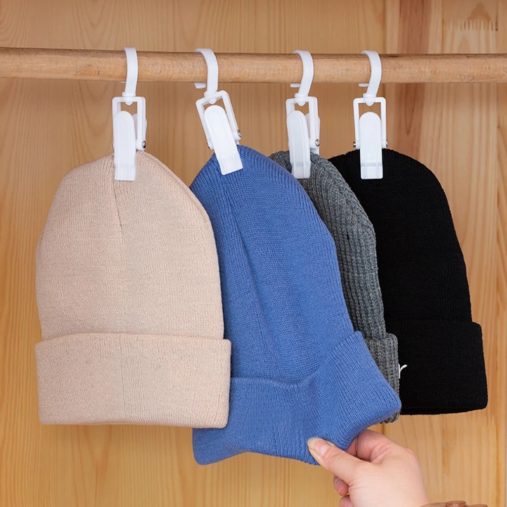 

12pcs Rotatable Hook Clip Multipurpose Towel Hat Sock Curtain Hanger For Closet Laundry Storage Travel Home Kitchen Bathroom Use