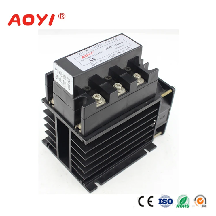 جدار جبل 4-20mA 0-10VDC ثلاث مراحل 380VAC مروحة الثايرستور SCR منظم الطاقة فرن التدفئة الكهربائية المراقب المالي