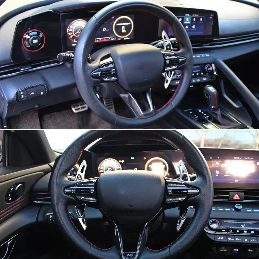2x For Hyundai I30 Wagon N Line Veloster KONA N Elantra Avante GT N-line CN7 Steering Wheel Shifter Paddle DSG Extender Sticker view 2