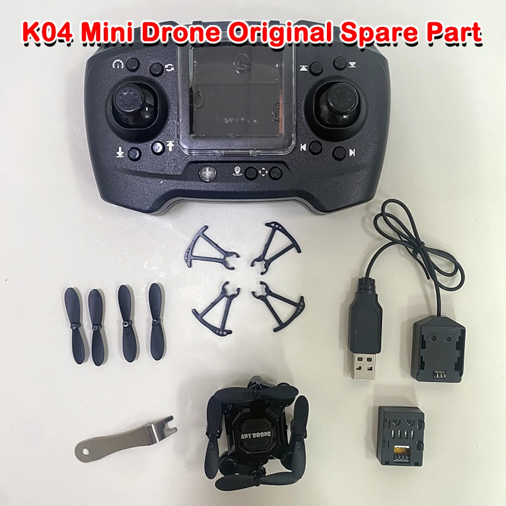 Mini Drone K04 Pocket Drone Original Spare Part K04 Dron Battery 3.7V 300mAh / Propeller Blade / USB Charger / Motor / Controlle