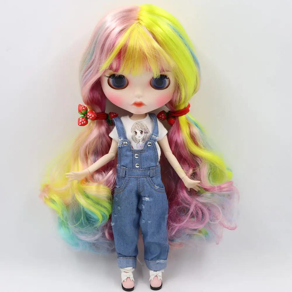 ICY DBS Blyth Doll Colorful Rainbow Hair Fair Skin Matte Face Beep Lips 30cm BJD Doll Girl Festival Gift Birthday Gift