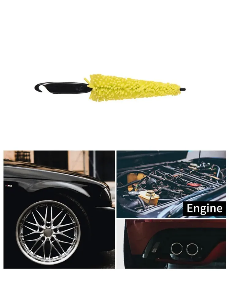AliExpress NONE 29cm Sponge Brush Motorcycle Wheel Rims Washer Car Tire Rim Cleaning Tool With Handle Auto Hubcaps Wash Bicycle leaning Brushes