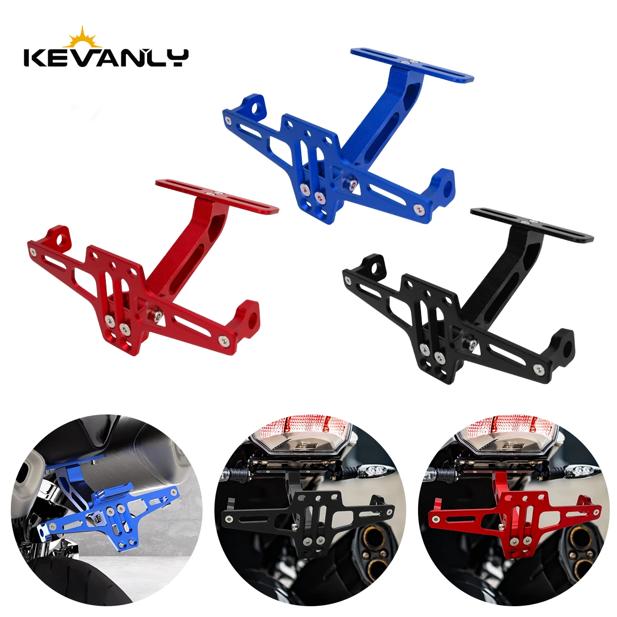 Motorcycle Rear License Plate Holder Durable Tail Light Bracket CNC Aluminum Turn Signal Light Holder Bracket Universal