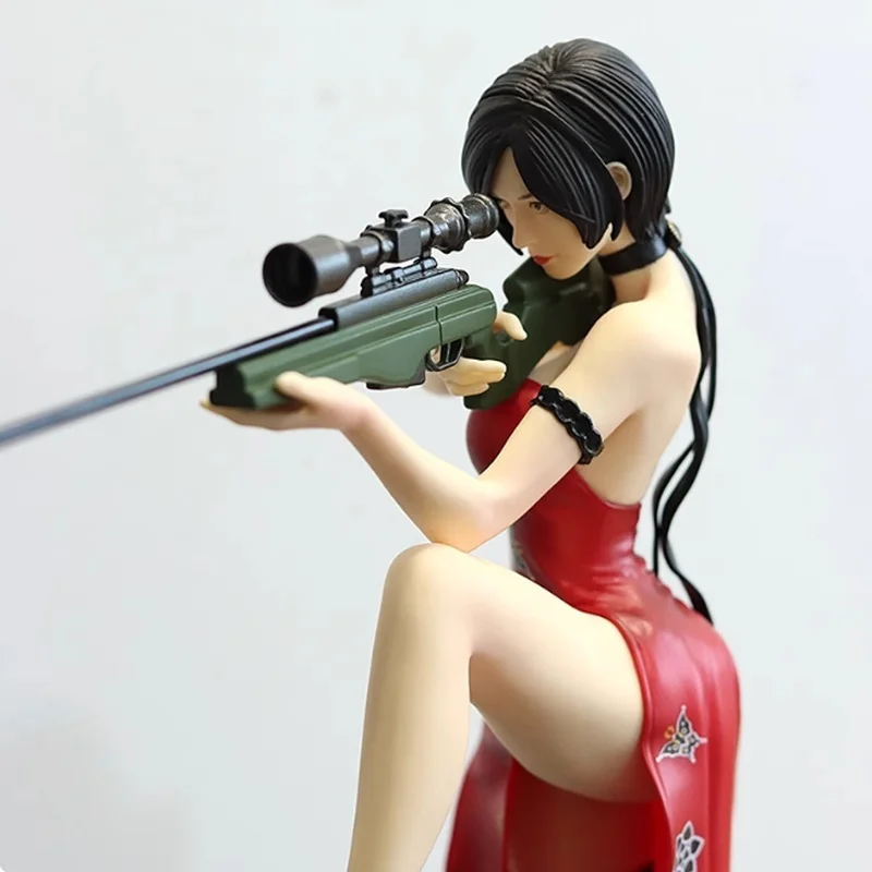 33cm Anime Resident Evil Action Figure PVC Model Statue Ada Wong & Scott Kennedy Zombie Hunters with Leather Jackets