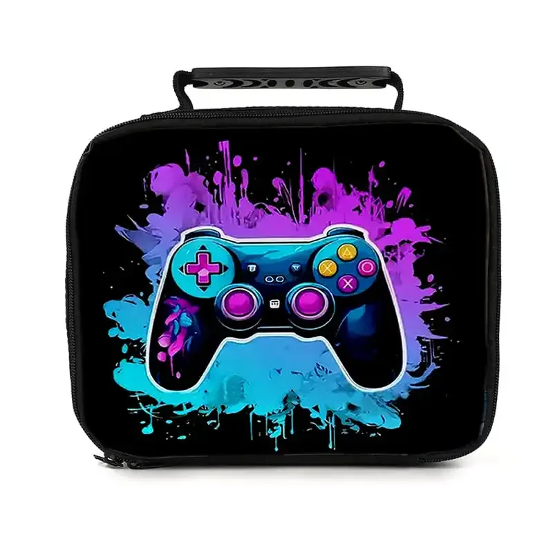 حار أذرع التحكم في ألعاب الفيديو الكتابة على الجدران يده حقيبة التبريد حقيبة الغداء لصبي والفتيات أفضل الهدايا ثلاثية الأبعاد الكرتون المدرسة بينتو للأطفال