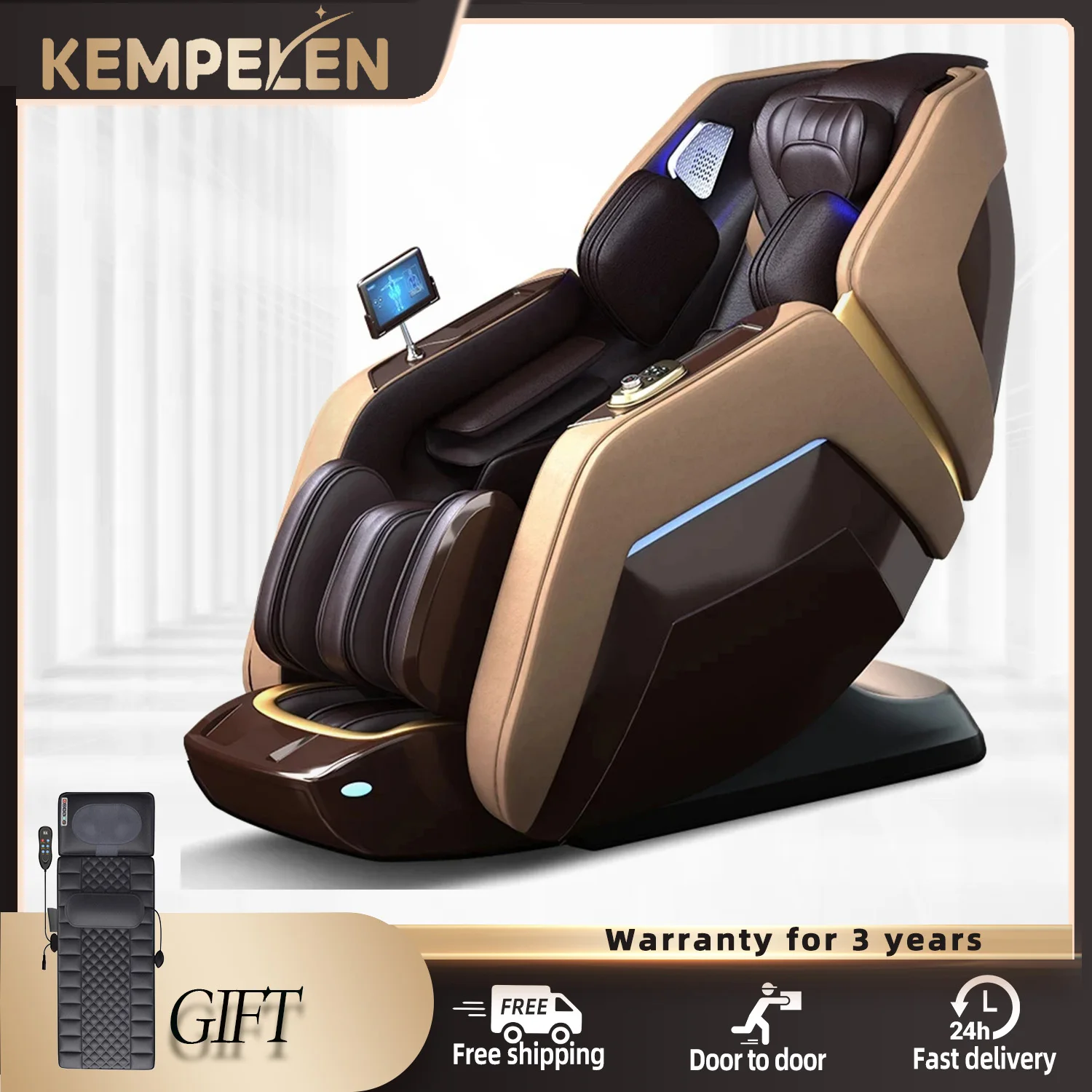 

3 года гарантии 4D Luxury SL Track Recliner Массажное кресло-качалка Zero Gravity с подушкой безопасности для всего тела Электрический массажер с подогревом спины