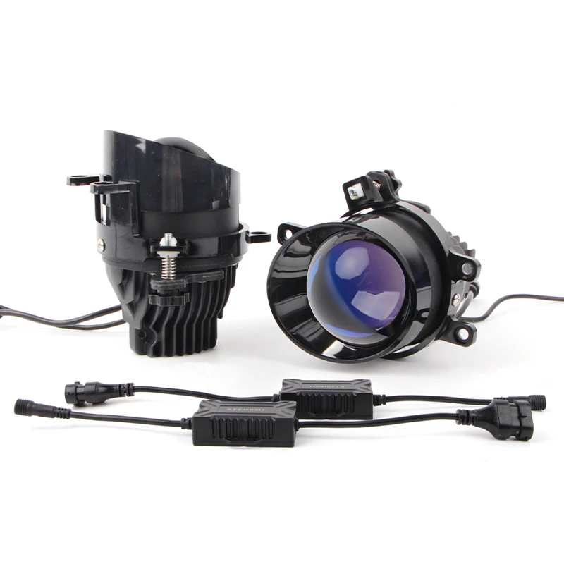 

Tricolor H11 Led fog lights High Power 80W Blue Film Car headlights 12V Waterproof fog lights bi led Lens for Toyota Universal