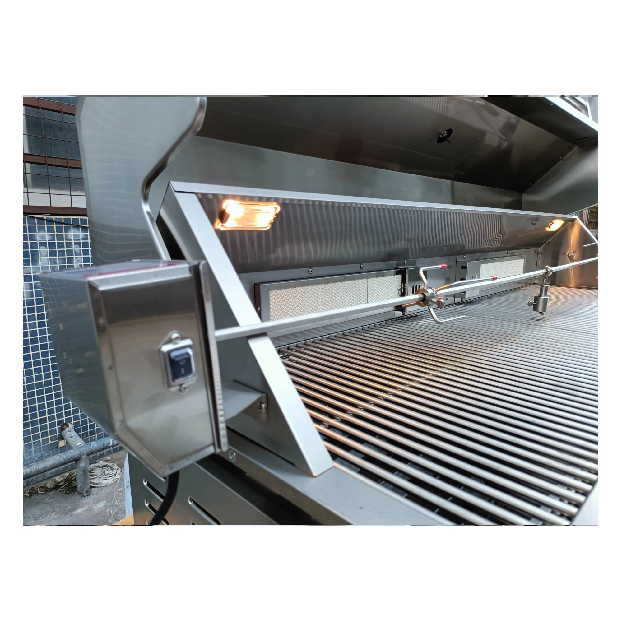 Hot Sale 60kg 120-150cm Commercial Stainless Steel Charcoal Outdoor Barbeque Pig Hog Roasting Machine Electrical BBQ Rotisserie