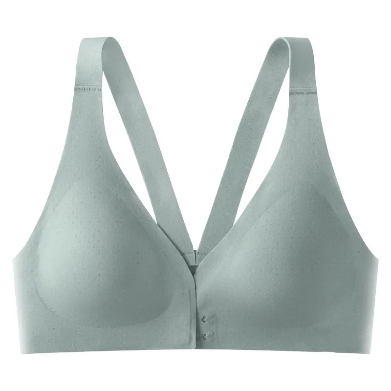 Women\'s Seamless Deep V-Neck Bra Front Closure Bra Push-Up Sports Top Soft Non-wire Lingerie Invisible Female Sexy Underwear