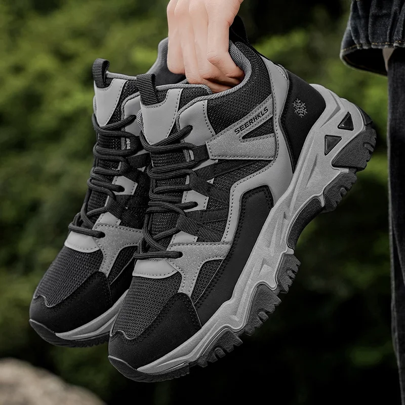 

High Quality Mens Hiking Shoes Breathable Trail Running Sports Shoes Anti-slip Outdoor Mountain Tourism Sneakers for Men Walking