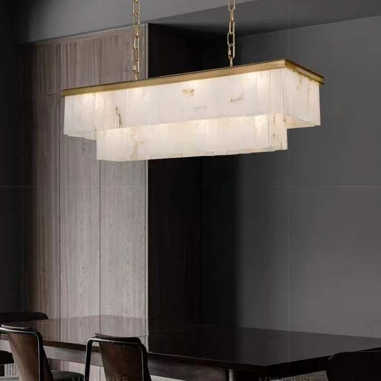 All copper marble living room chandelier light luxury dining room bedroom study wall decorative lamp