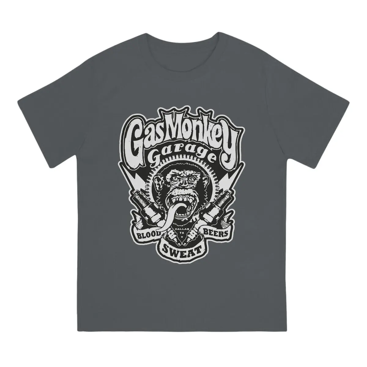 Hot selling in Summer Men\'s and Women\'s T-shirts funny animal Gas Monkeys Garage 1 Summer top Street Clothing S-6XL