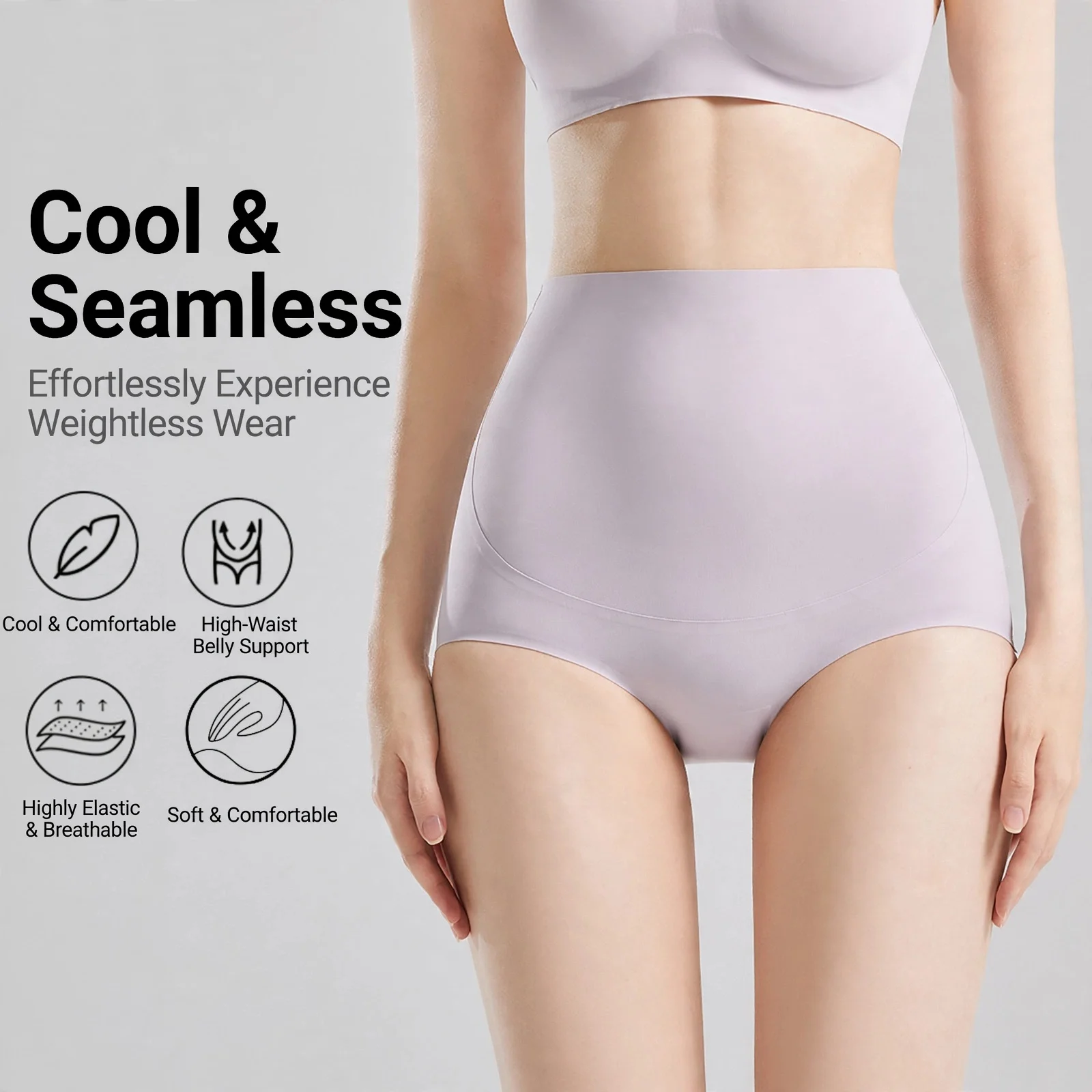 Maternity Nursing Bra Nylon Belly Support High Waist Thin Breastfeeding Underwear Padded Shorts Women Comfortable Stretch Daily