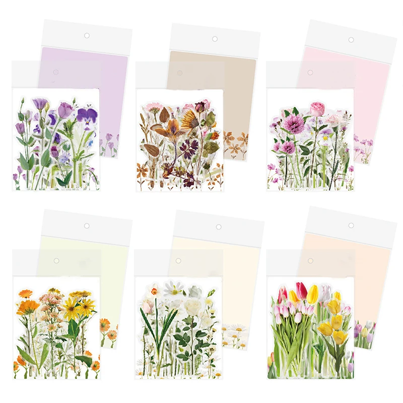 Flower Sticker DIY Decorative Diary Craft Scrapbook Planner Journal Aesthetic Stationery Scrapbooking Material Plant Stickers