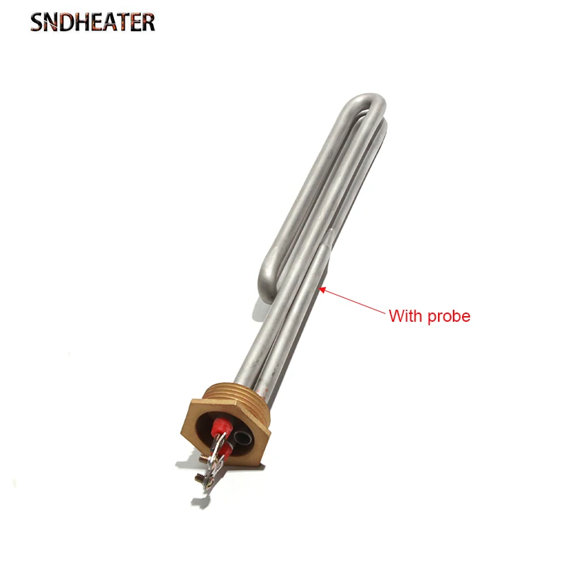 SNDHEATER Solar Water Heating Element With Probe Hole DN25/1 inch 32mm BSP Threaded 110V 220V 380V Wattage 1KW/2KW/3KW/4KW